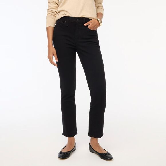 J. Crew Size 33 Essential Straight Jean in All Day Stretch Black Slim Fit Denim - Picture 1 of 12